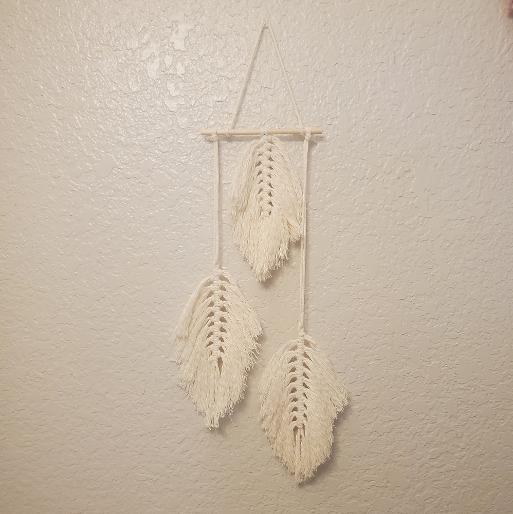 Handmade Macramé Feather Small Wall Hanging